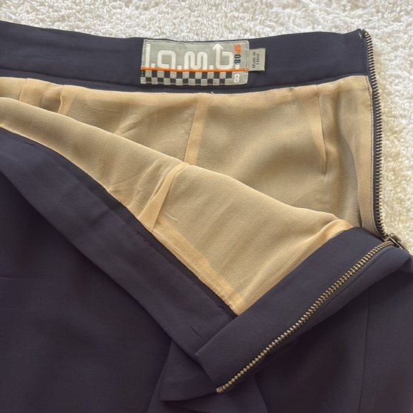 L.A.M.B. Navy Pencil Skirt With Cascade Ruffle - Picture 4 of 7